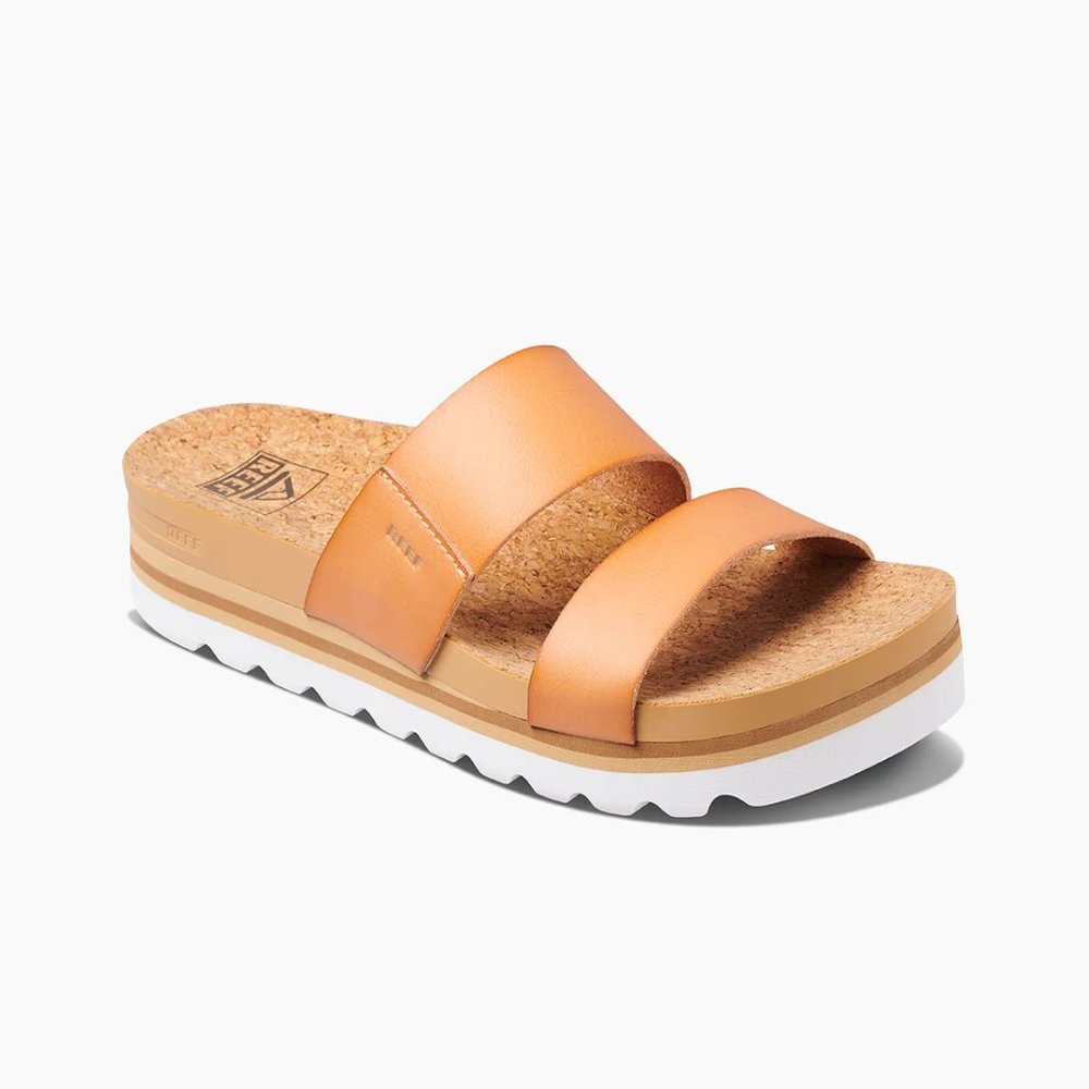 Reef Women's Size 9 Cushion Vista Hi Platform Slide Sandals Natural Cork